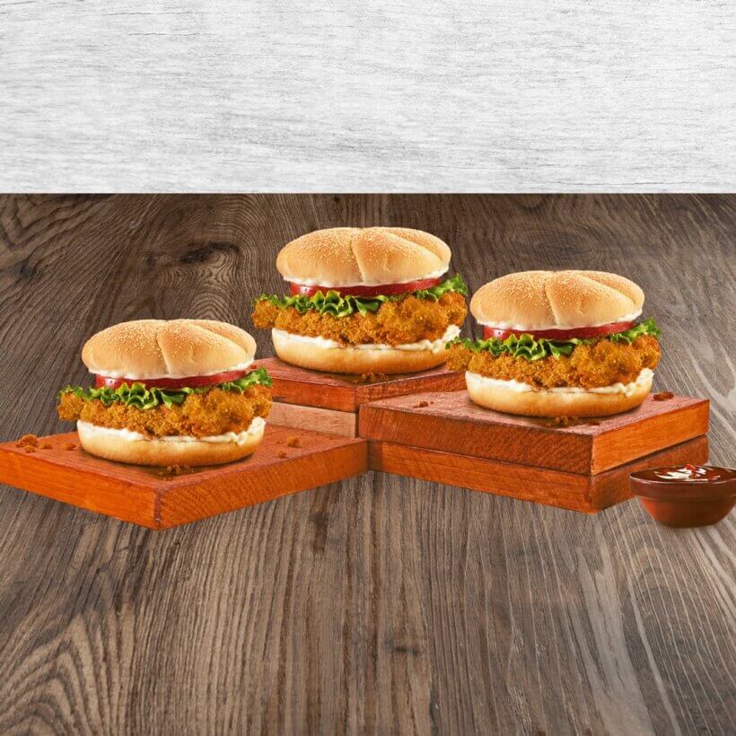 Trío de Top Chicken Burgers