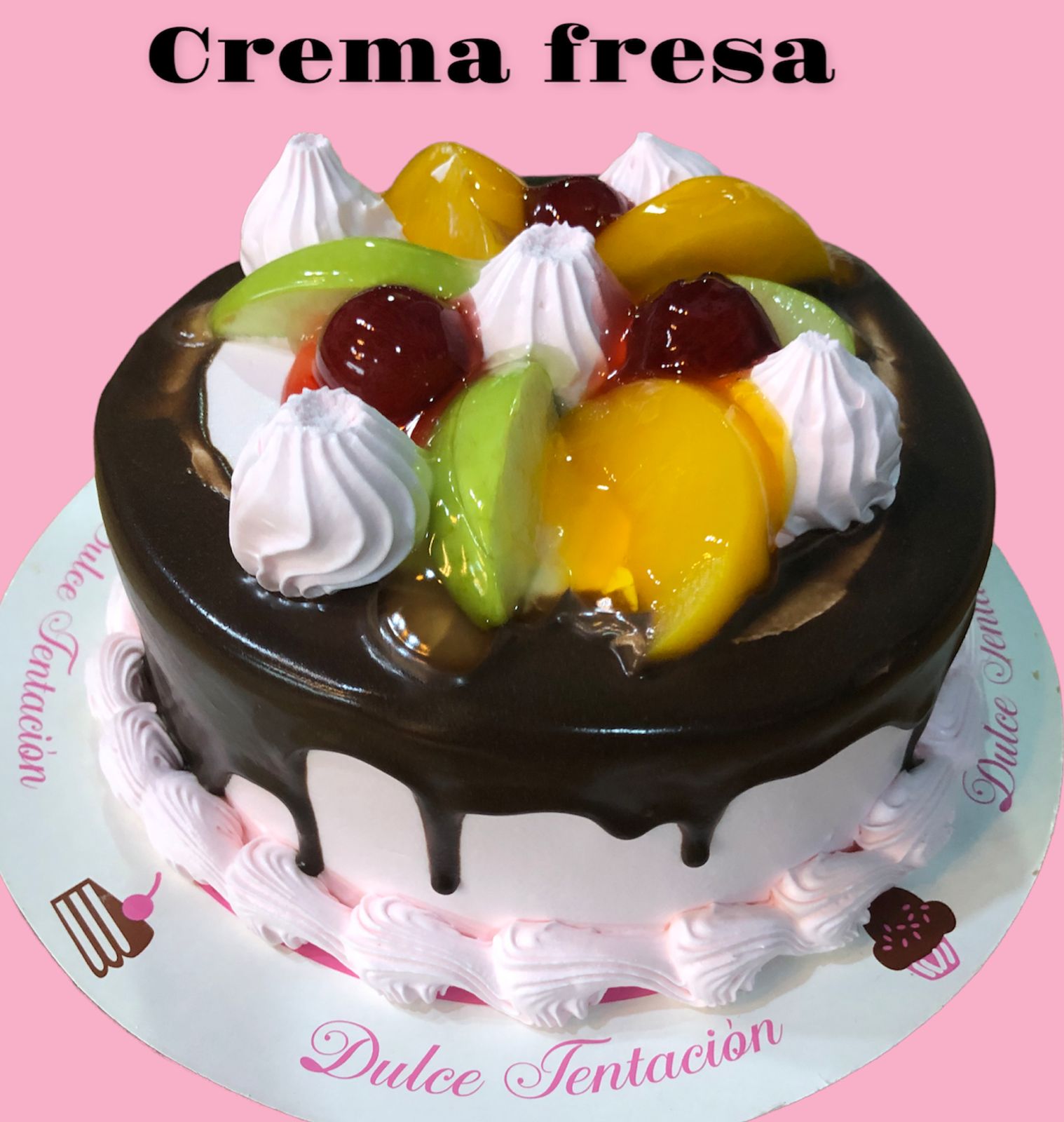 Pastel Mediano Crema Fresa