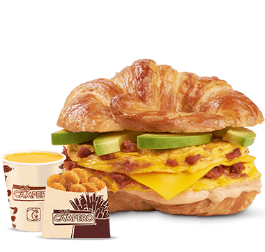 Menú Croissant Chorizo y Aguacate